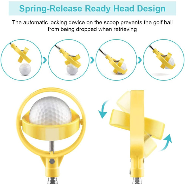 Golf Ball Retriever, Telescopic Golf Ball Retriever, Golf Ball Retriever Automatic Locking Function