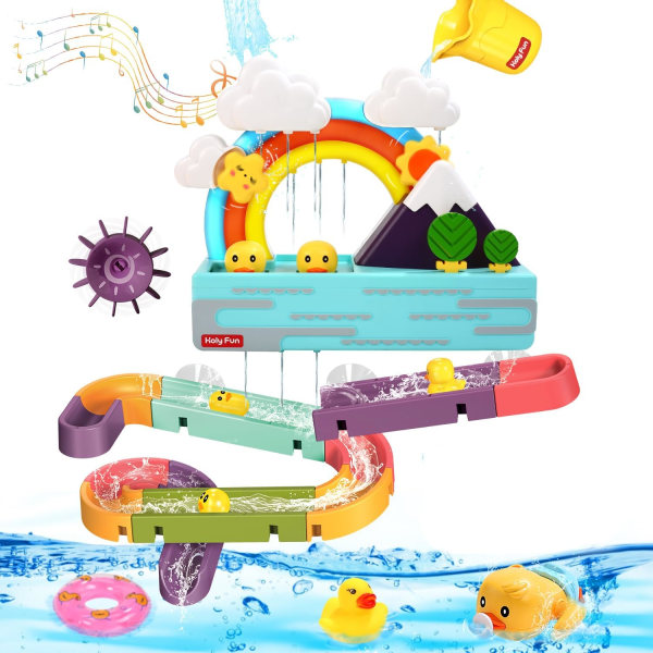 Babybadelegetøj, interaktiv belysning og musikalsk badekarlegetøj til småbørn, flydende sprøjtende legetøj