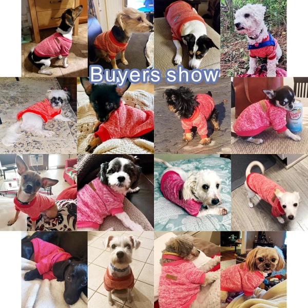 Hunde Tøj Hund Sweater Blød Fortykkelse Varm Hvalp Hunde T-shirt Vinter Hvalp Sweater til Hunde (Rød, L)