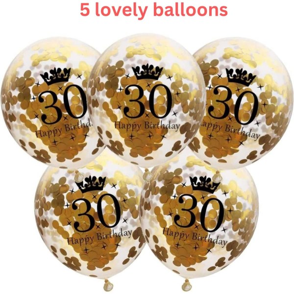 Antal balloner 30 guld - 30-års fødselsdagsdekorationer Balloner 12 tommer, balloner Nummer 30 balloner Guldballoner Fødselsdagsfestdekorationer