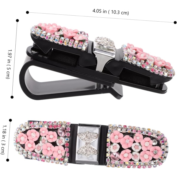 Solglasögon Bilhållare Bil Solskydd Clip Rhinestone Glasögon Clip Rhinestone Solglasögon Montera Fordon Glasögon Clips Bil 1Pc