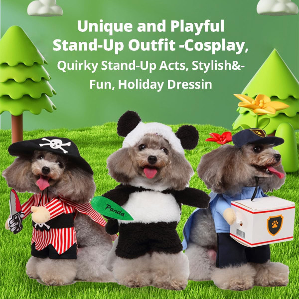 Hund Halloween Kostume - Spooktacular Cosplay Outfit til Små-Mellem Hunde & Katte med Hat Inkluderet - Tøj til Halloween Fest (Postbud Brun, S)