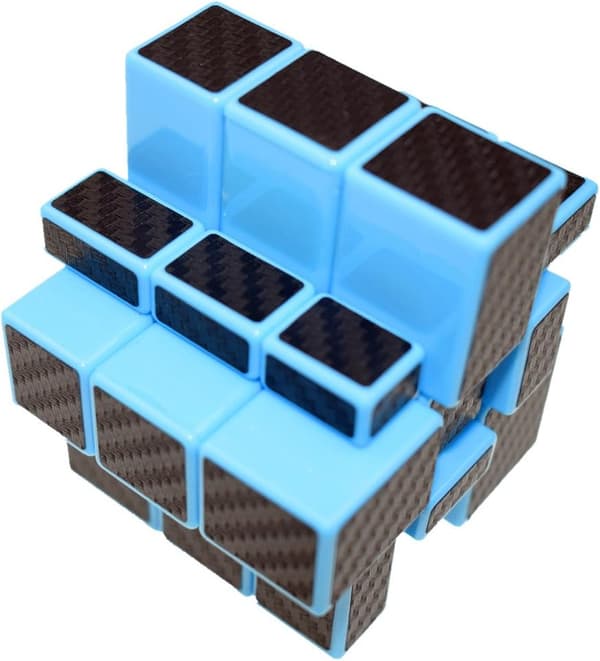 Unusual Blue Mirror Cube Black Carbon Fiber Stickers 3x3 Magic Cube
