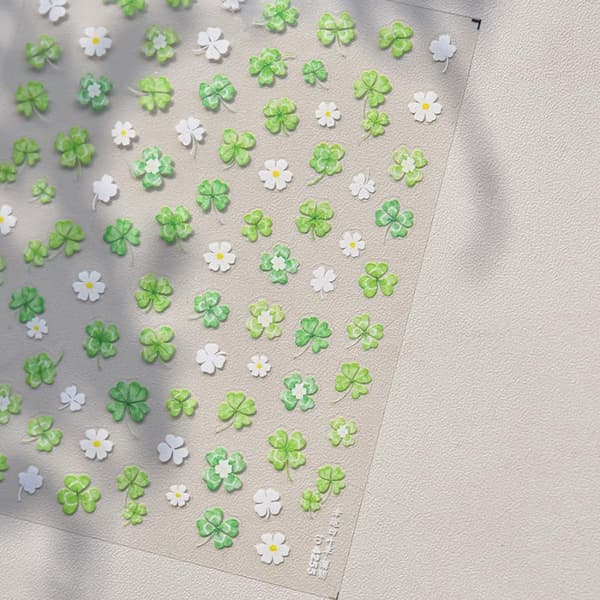 Lucky Four-Leaf Clover Flower Self-Adhesive Nail Art Decorative A3