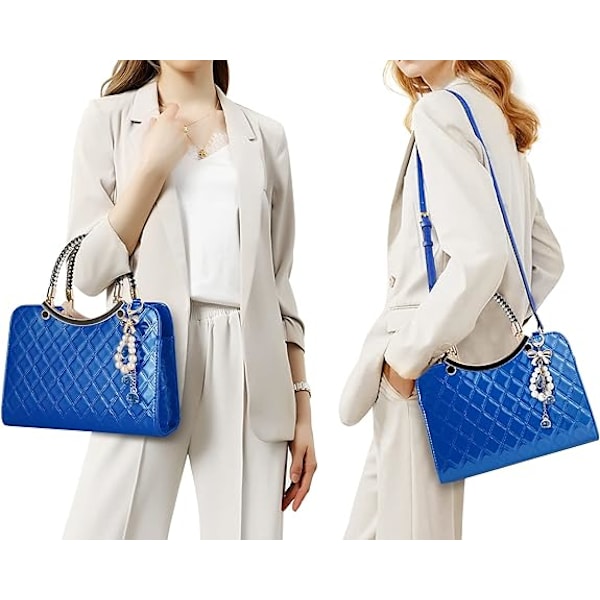 Skinnende Laklæder Dame Punge Satchel Håndtasker Damer Mode Top Håndtag Håndtasker Crossbody Skuldertasker