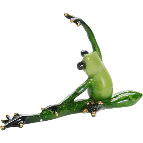 Miniature Figurer Yoga Frø Frø Have Statue Sjov Frø Skulptur Gaver til Mikro Landskab Fe Have Rustikke Dekorationer
