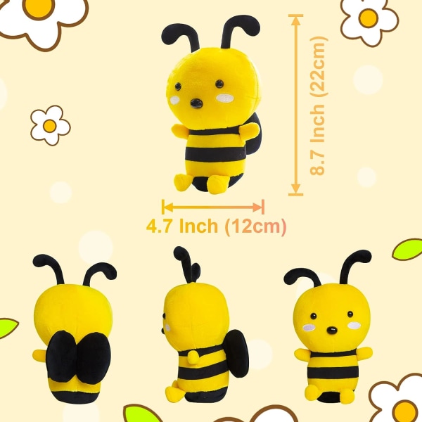 Bee Pehmo, 8" mehiläistäytetyt eläin, pehmeä mehiläinen pehmo nukke lahja lasten syntymäpäiväjuhliin, jouluksi, ystävänpäivä (8 tuumaa)