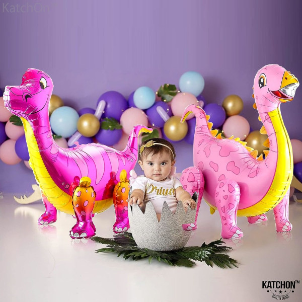 Stor lyserød dinosaurballon - 35 tommer | Dinosaurballoner til fødselsdagsfest | Pink Dinosaur Party Supplies Dinosaur Party Decorations