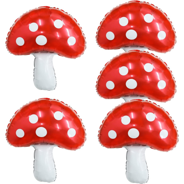 5 kpl 31 tuuman sieniilmapalloja, iso punainen sienifolio ilmapallo sarjakuva ilmapallo Keiju puutarhakasvi ilmapallo Söpöt sienijuhlakoristeet