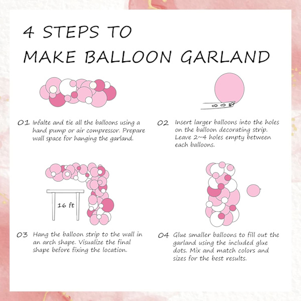 Rosa ballongbue sett 140 stk, babyshower dekorasjoner for jente med rosegull metallisk babyrosa ballonger girlander for festdekorasjoner
