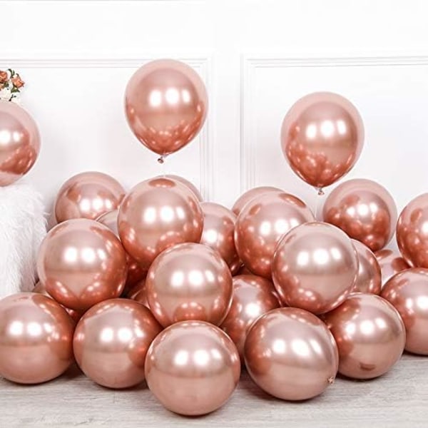 96 stk Macaron oransje ballongkransbuesett metalliske kromballonger med 4D-glober og rosegullkonfetti lateksballongbryllup