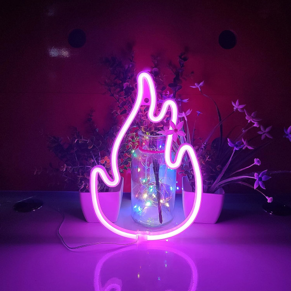 Neonkyltti, USB tai 3-AA-paristokäyttöinen neonvalo, LED-valot pöytäkoriste, tyttöjen makuuhuoneen seinäkoristelu, lasten syntymäpäivälahja (vaaleanpunainen)