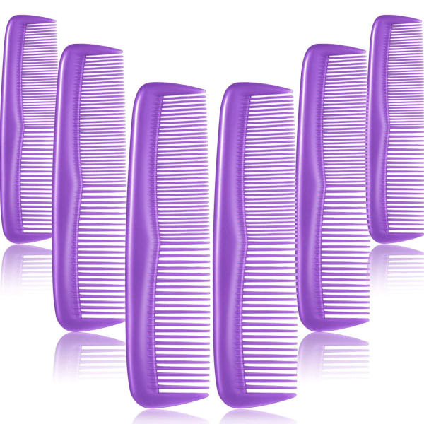 12 stykkers hårkammersett Lomme finplast hårkam for kvinner og menn, fin dressing kam (lilla)