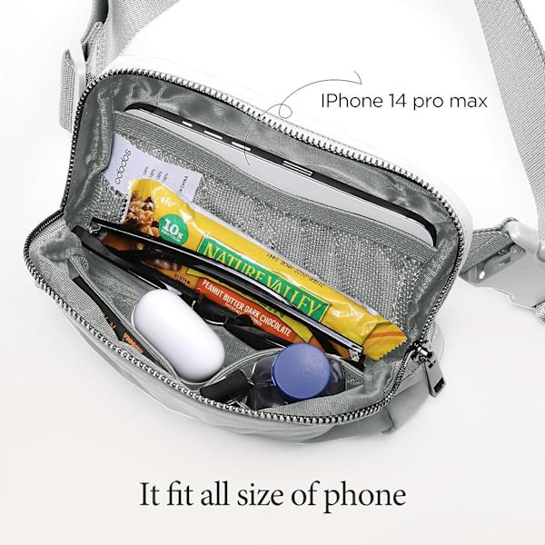 Unisex Mini Vyölaukku Säädettävällä Hihnallla Pieni Fanny Pack Treeniin Juoksuun Matkustamiseen Vaellukseen, Vaaleanharmaa