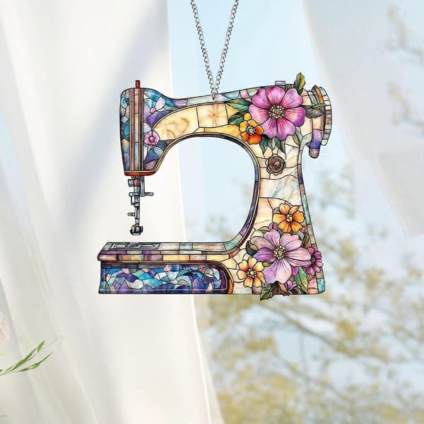 Sewing Machine Acrylic Decorative Flat Acrylic Pendant