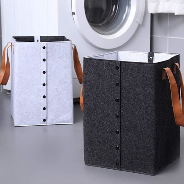 Vasketøjskurv Opbevaringskurv Vasketøjskurve til soveværelser Store vasketøjskurve Lille opbevaringskurv Store opbevaringskurve Grå,24X24X34