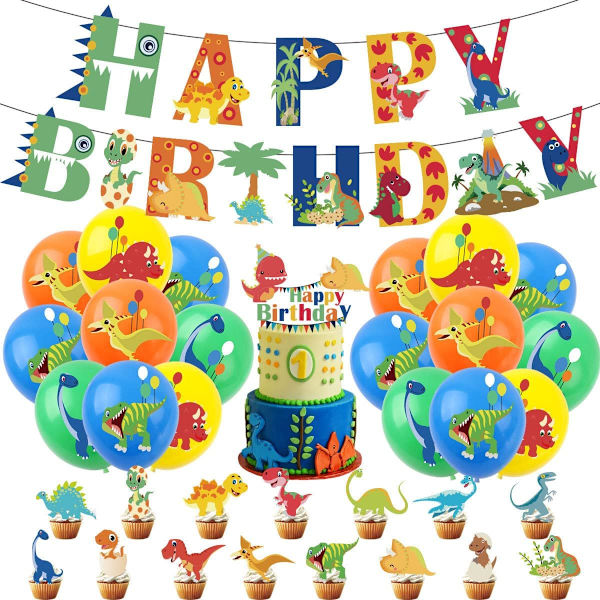 Dinosaur Latex Ballonger, 16 stk Dinosaur Party Dekorasjon Ballong for Baby Shower Bursdag Dino Jungle Jurassic Party Dekorasjoner Tilbehør