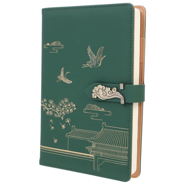 A5 Notebook Læder Cover Notebook Padfolio Binder Journal Notebook Genopfyldelig Binder Dagbog Notesblokke til Kontor Rejser Arbejde Grøn A5 Spiral Notebook