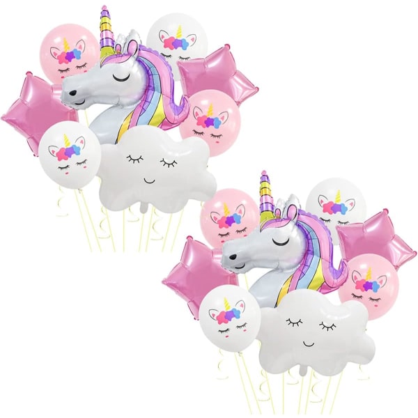 Unicorn Ilmapallot Lateksi Yksisarvisen syntymäpäiväjuhlakoristeet tytöille Set Vaaleanpunainen tähti ja pilvi Ilmapallo baby