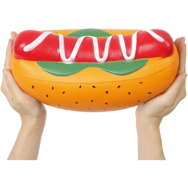 10,5 tum Jumbo Squishies Hot Dog Kawaii Doftande Mjuk Långsamt stigande Giant Squeeze Food Squishies Stress relief