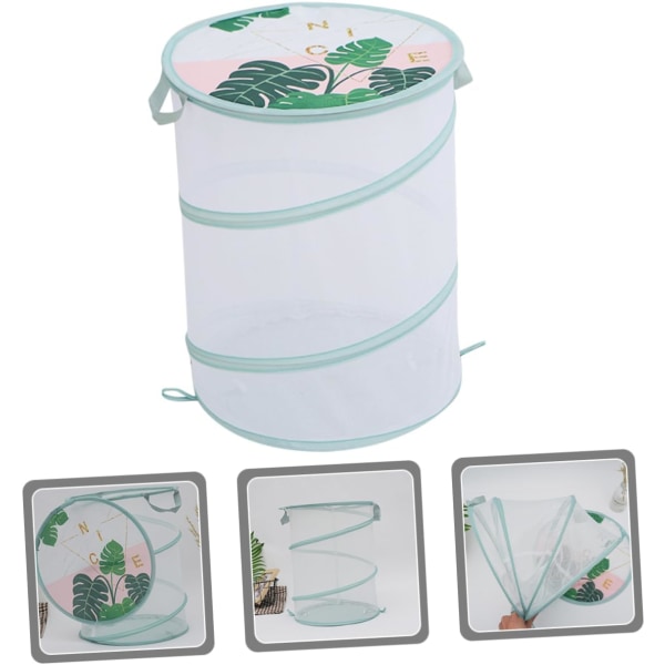 Foldable Portable Laundry Hamper Mesh Laundry Bags Polyester Fabric Laundry Bag Green Large Mesh Laundry Hamper Net Bags For Laundry Household Small