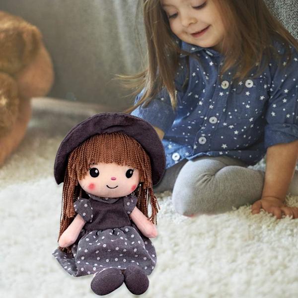 Pehmoinen Rag Doll -pehmolelu, pehmeät lahjat hattuhameella, prinsessa, pienten tyttöjen nukkumiskumppani, lelut lahjoiksi, harmaa