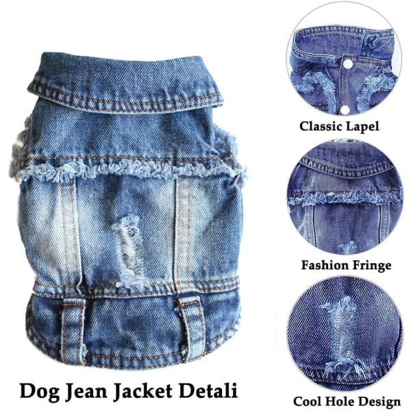 Söpö koiran farkkutakki, viileä sininen lemmikkifarkkutakki, muoti  koiranpentuvaatteet T-paita, klassiset pehmeät rintaliivit Comfort Pets  -vaatteet (pieni) 3549 | Fyndiq