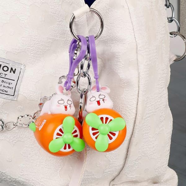 Creative Drawstring Keychain 3D Rabbit Carrot Airplane Pendant Keychain Decompression Toy for Women Bag Handbag Backpack
