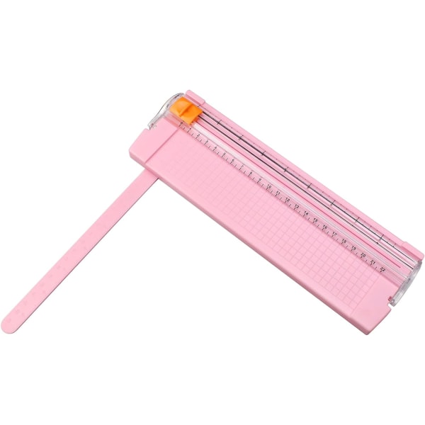 Mini A4 Guillotine Paper Trimmer with Safety Backup for Standard Cutting of Paper, Photos or Labels, Pink