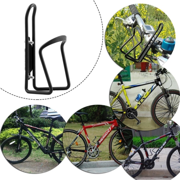 Vannflaskebur for sykkel, 2-pakningsholderbrakett for terrengsykkel MTB landeveissykkel, sykkeltilbehør, laget av lett aluminiumslegering (svart)