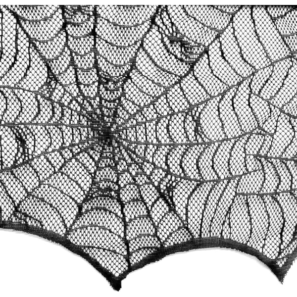 Spider Web Blondeduk Spider Web Peisnett Skummelt Halloween Spider Web duk for karneval Halloween fest borddekorasjon (15x248 cm)