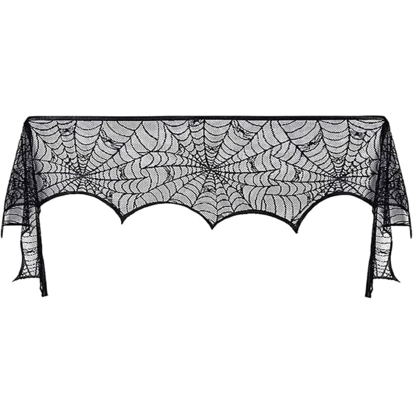 Spider Web Blondeduk Spider Web Peisnett Skummelt Halloween Spider Web duk for karneval Halloween fest borddekorasjon (15x248 cm)