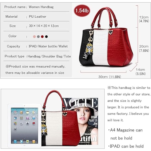 Håndtasker til kvinder Mode Damer Punge PU Læder Satchel Skulder Tote Tasker