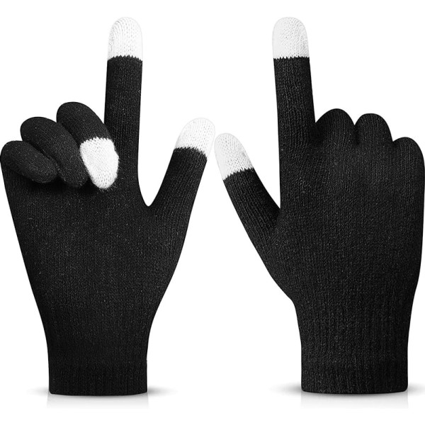 Vinterhandskar med pekskärm Stretchy Knit Touchscreen-handskar Unisex varma texthandskar för kvinnor och män