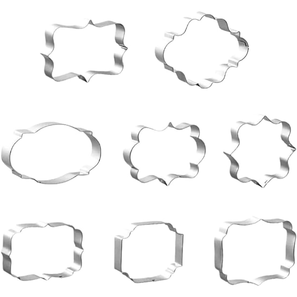 8 stk. Kakeform i rustfritt stål, Kjeksform, Kakeform, Bakeform for kjeks, Kaker