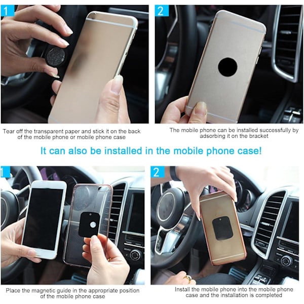 Universal magnetisk mobiltelefon Twists-Lock luftventil - holdbar telefon - egnet til alle telefonmodeller