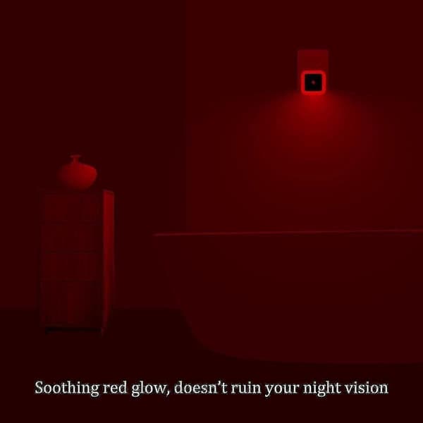 [4-pack] Red Night Light, LED Wall Light with Dusk to Dawn Sensor, Auto On/Off - Perfect-XinHan_Gift