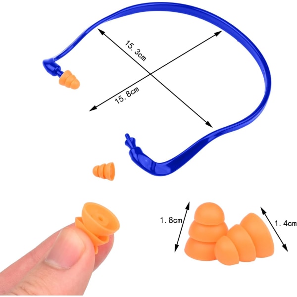 Pakke Silikonebånd Ørepropper til Hørebeskyttelse og Udskiftning Ørepropper til Søvn, Skydning, Konstruktion, Arbejde, Koncerter