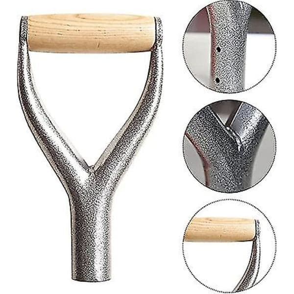 Iron Shovel Handle with Inner Diameter, D/Y-Grip, Good Hand Protection, Garden, Solid Iron, Accessory, Garden Tool for Snow Shovel, Digging, Rake