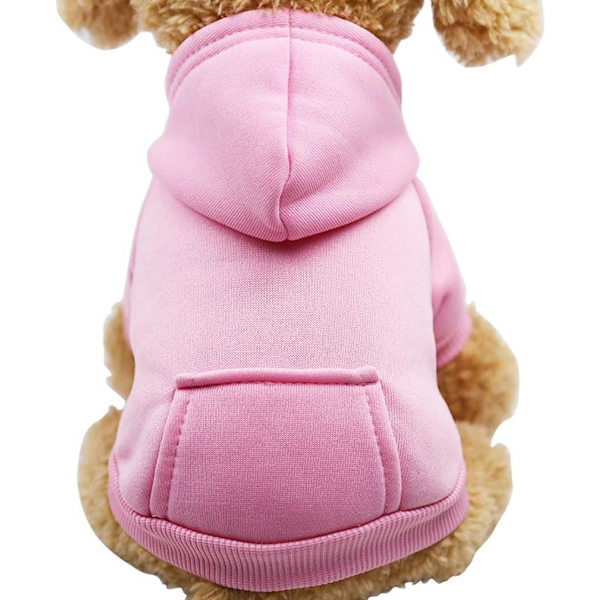 Vinter Hund Hoodie Sweatshirts med Lommer Varme Hunde Tøj til Små Hunde Chihuahua Frakke Tøj Hvalp Kat Kostume (X-Small, Pink)