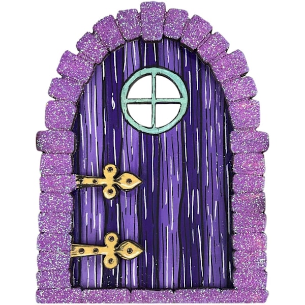 Keijupuutarhan ovi - Keijuoven koriste - Miniatyyrihaltian ovi - Keijutalokoriste, Ulkopuutarhan koriste, Pihan veistos Keijupuutarhaan, Pihalle, Nurmikolle