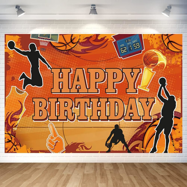 5*3 jalkaa, koripalloaiheinen syntymäpäiväjuhlakoristelu Koripallo Hyvää syntymäpäivää Tausta Koripallo valokuvatausta