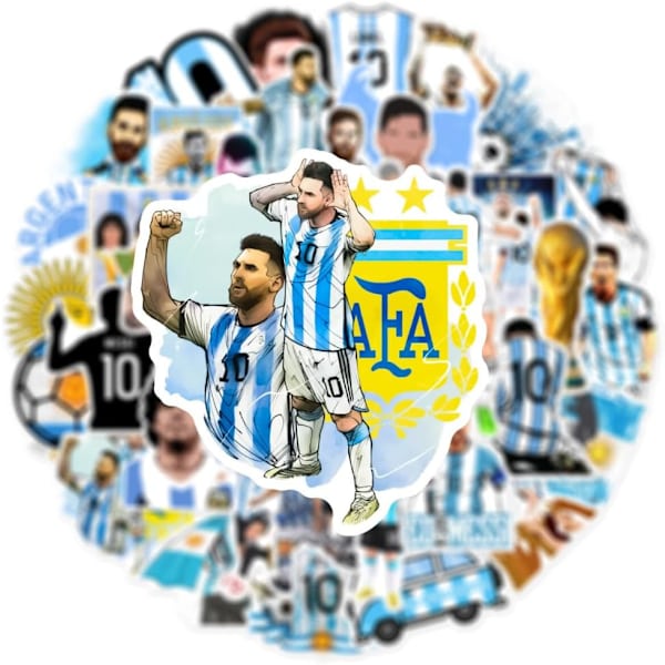 50 stk Super Star Fotballspiller Klistremerke Messi Vinyl for Argentina Messi Fan Hjemmedekorasjon Bærbar Vannflaske Telefon Skateboard Dekorativt Tilbehør