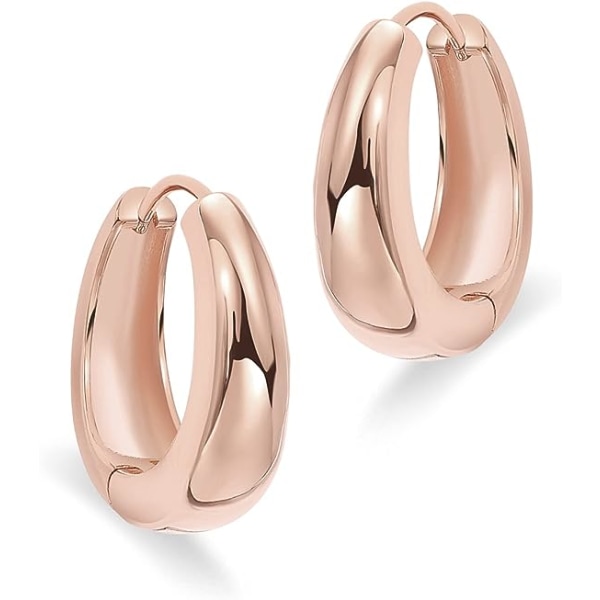 14K gullbelagt sterling sølvstolpe små chunky hoops øreringer | Tykke lette gullbøyleøreringer for kvinner