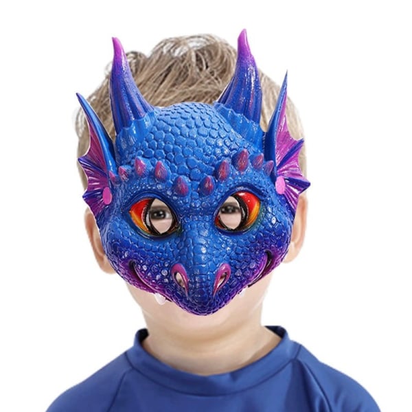 Sort, Halloween Børnemaske Dragemasker Maskerademaske Fødselsdagsjulegave til børn til drenge og piger