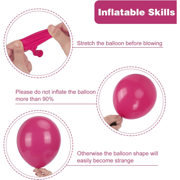 129 st ljusa rosa ballonger i latex i olika storlekar 18 12 10 5 tum festballongset