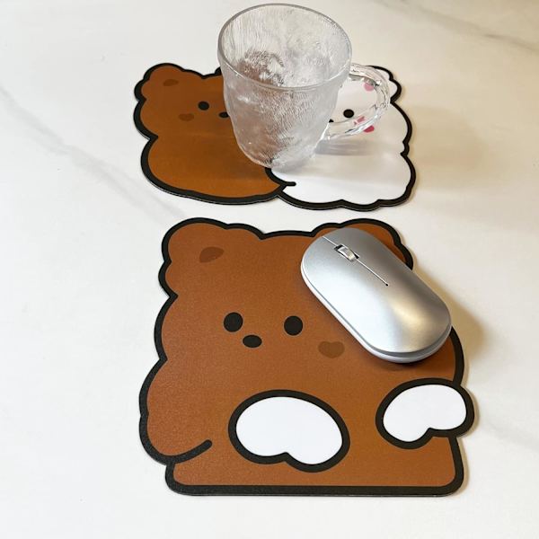 2 stk. søde musemåtter, Kawaii K-pop/japansk musemåtte, kompakt vandtæt PVC-måtte, nem at rengøre, bærbar sjov måtte, kanin
