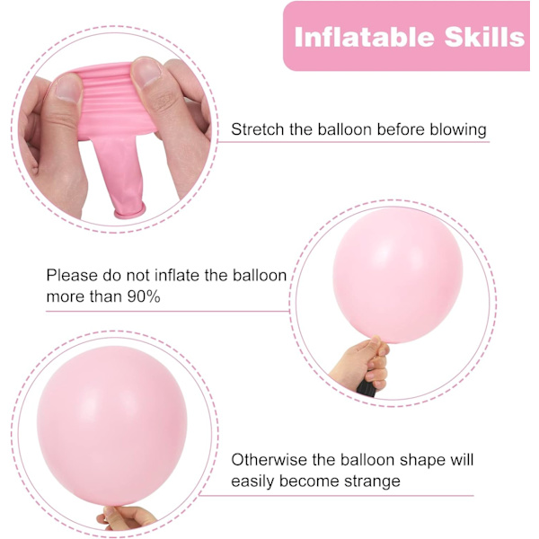 129 st pastellrosa ballonger i olika storlekar 18 12 10 5 tum för girlangbåge, ljusrosa ballonger