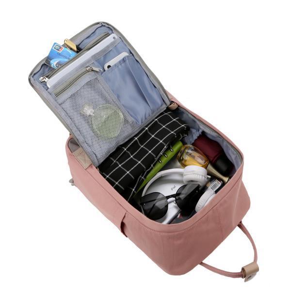 Ryggsäck/reseryggsäck för kvinnor 14,9" College Vintage vattentät väska ， Arbetsryggsäck för 14 tum laptop-rosa