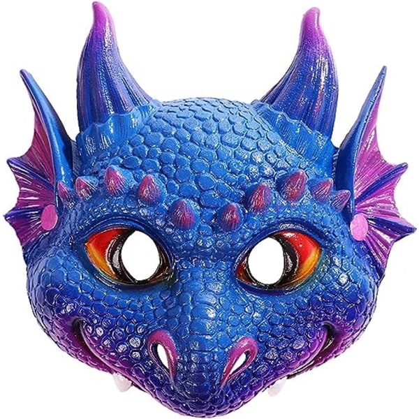 Sininen, Halloween -lasten naamio Dragon Masks Naamiaisnaamio Syntymäpäivä joululahja lapsille pojille ja tytöille